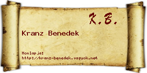 Kranz Benedek névjegykártya